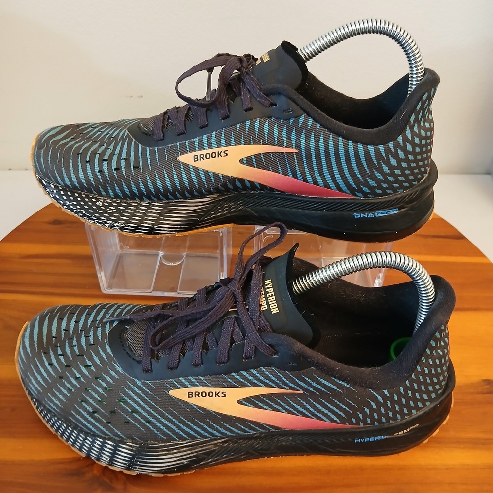 Brooks Hyperion Tempo Women 9 Black Blue Running Shoes 1203281B426 DNA Flash